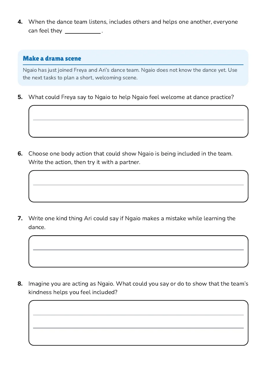 Exploring Whanaungatanga Through Drama, page 2 of 3: Make a drama scene