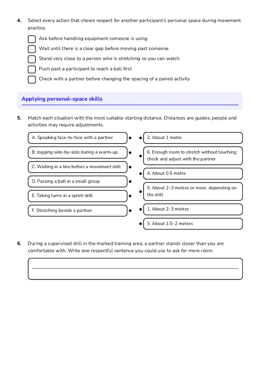 Understanding Personal Spaces, page 2 of 3: Applying personal-space skills