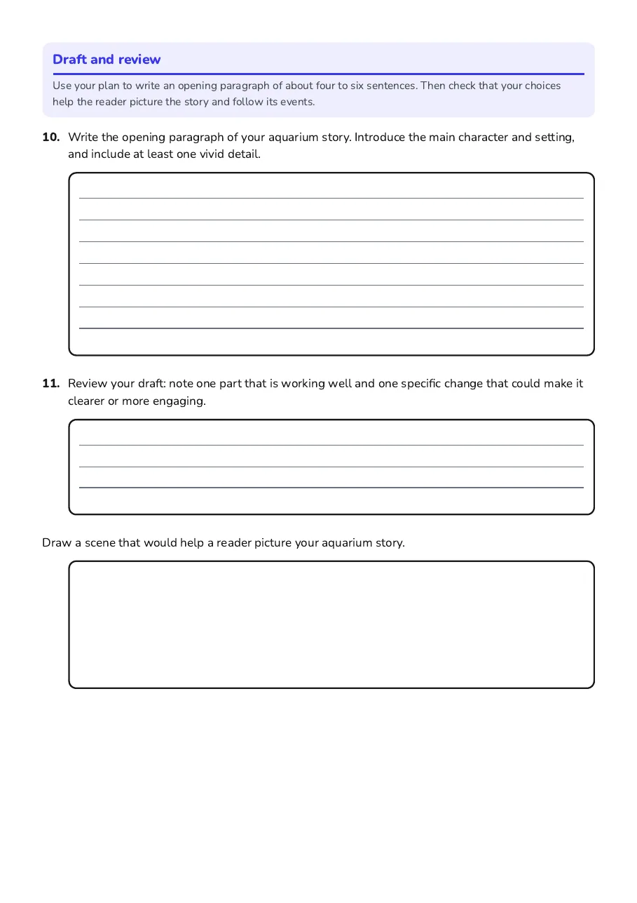 Short Story Planner, page 3 of 3: Draft and review