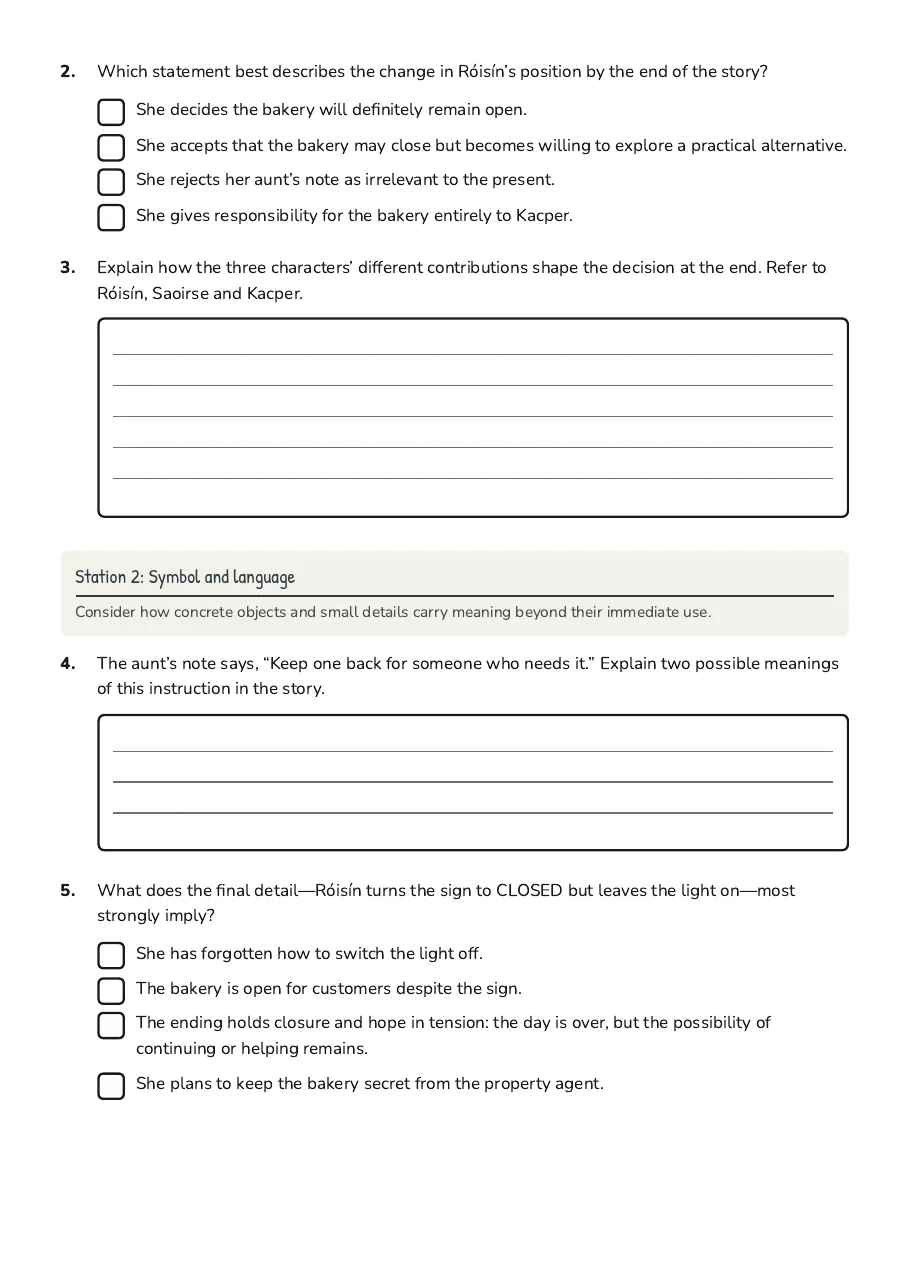 South Caroline Station Tasks, page 3 of 5: Station 2: Symbol and language