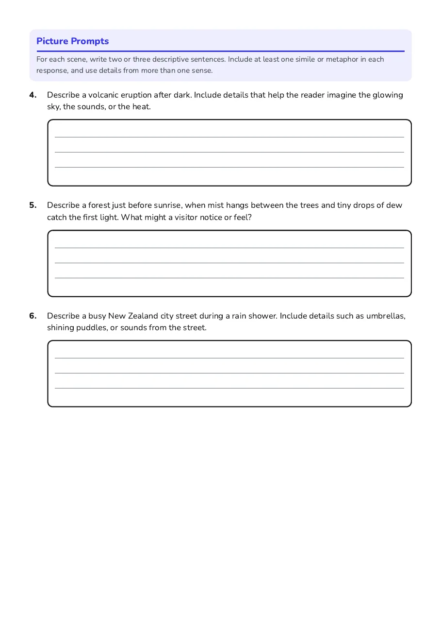 Descriptive Writing Prompts, page 2 of 3: Picture Prompts