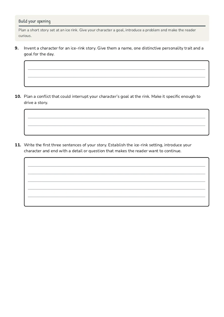 Creative Writing Introduction, page 3 of 3: Build your opening
