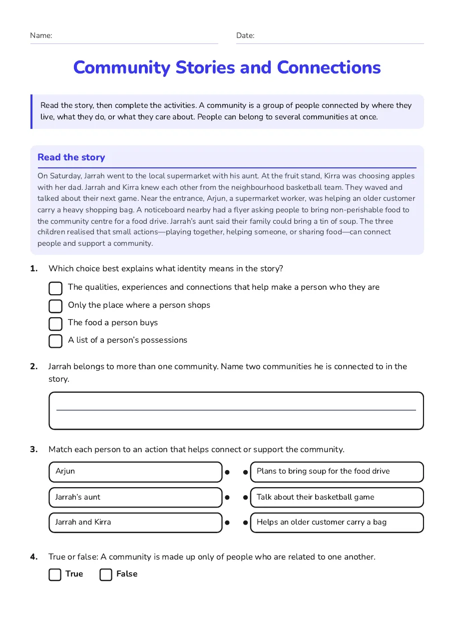 Community Stories and Connections, page 1 of 2: Read the story