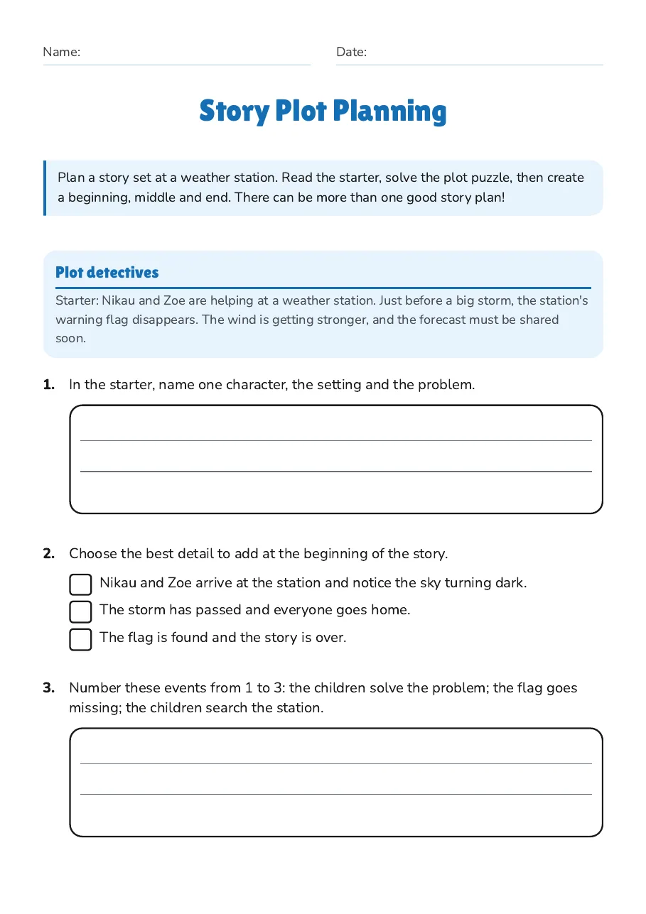 Story Plot Planning, page 1 of 3: Plot detectives
