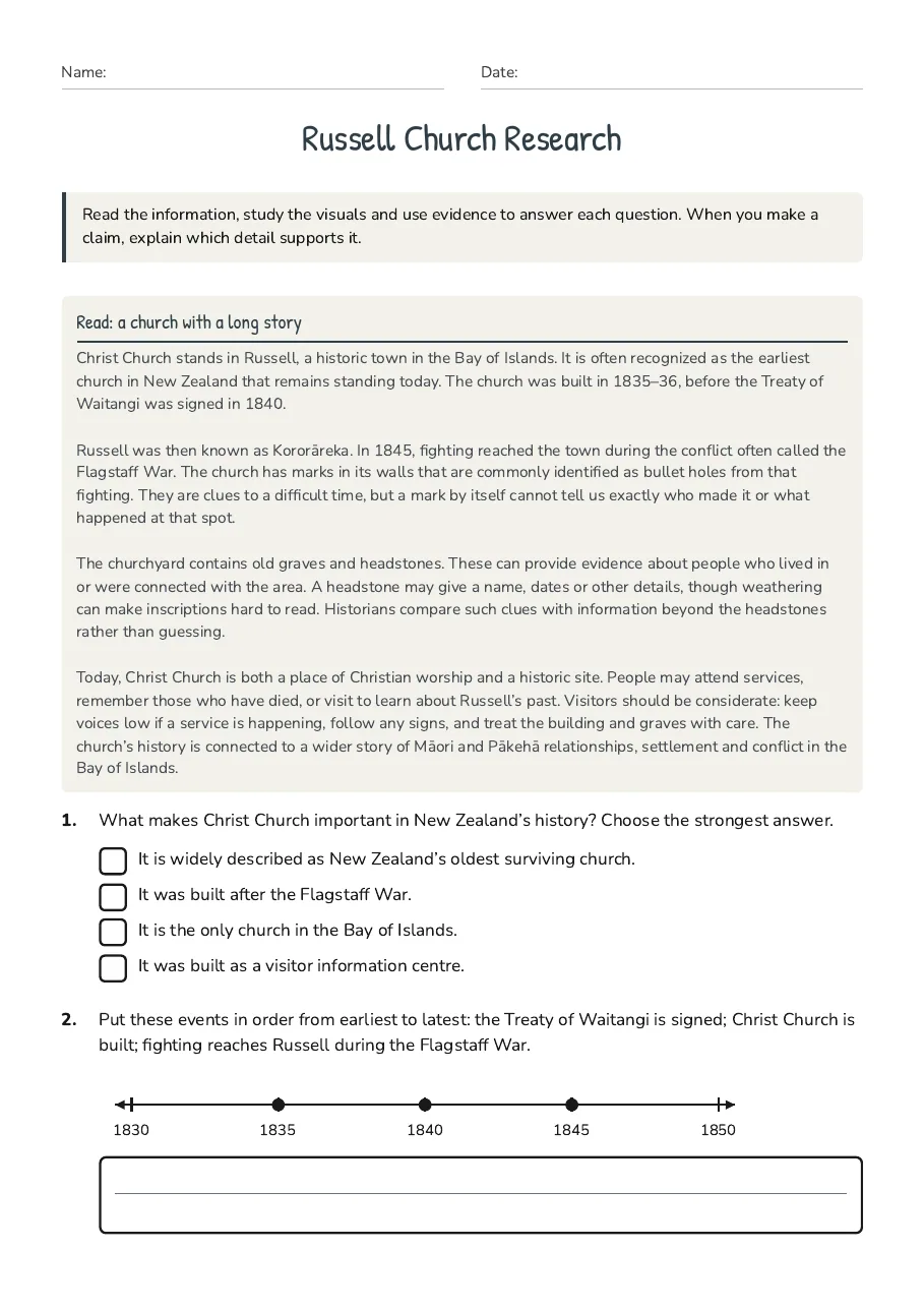 Russell Church Research, page 1 of 3: Read: a church with a long story