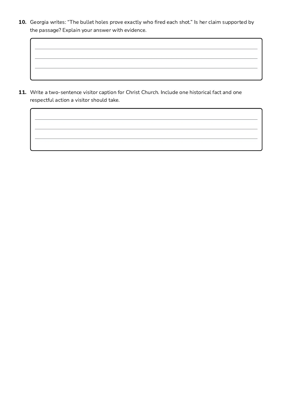 Russell Church Research, page 3 of 3: 10. Georgia writes: “The bullet holes prove exactly who fired each shot.” Is her claim…