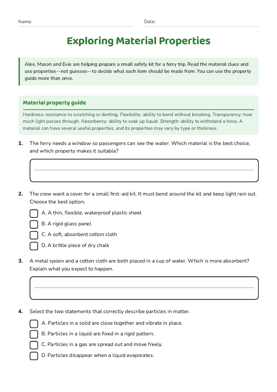 Exploring Material Properties, page 1 of 3: Material property guide