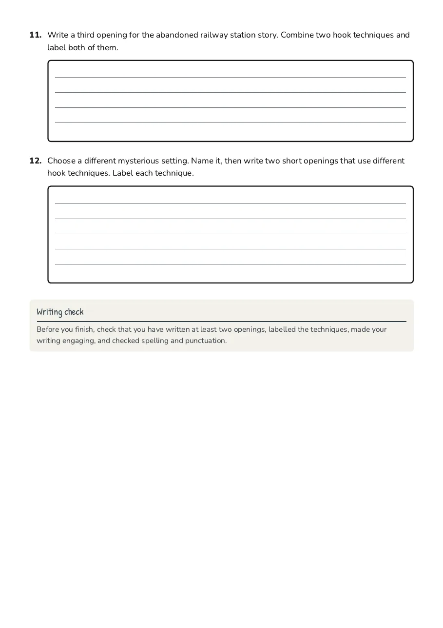 Engaging Narrative Introductions, page 3 of 3: Writing check