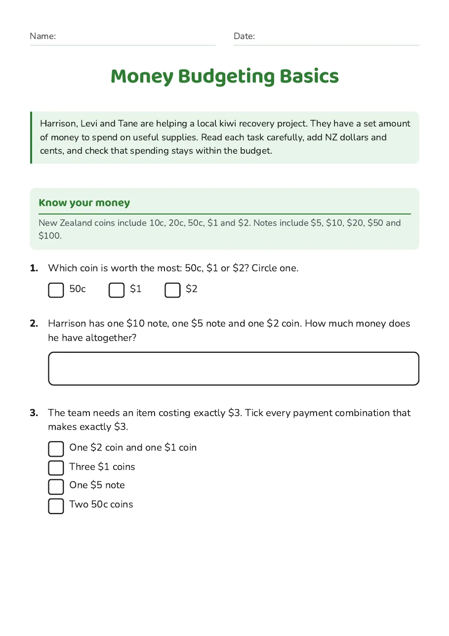 Money Budgeting Basics, page 1 of 3: Know your money