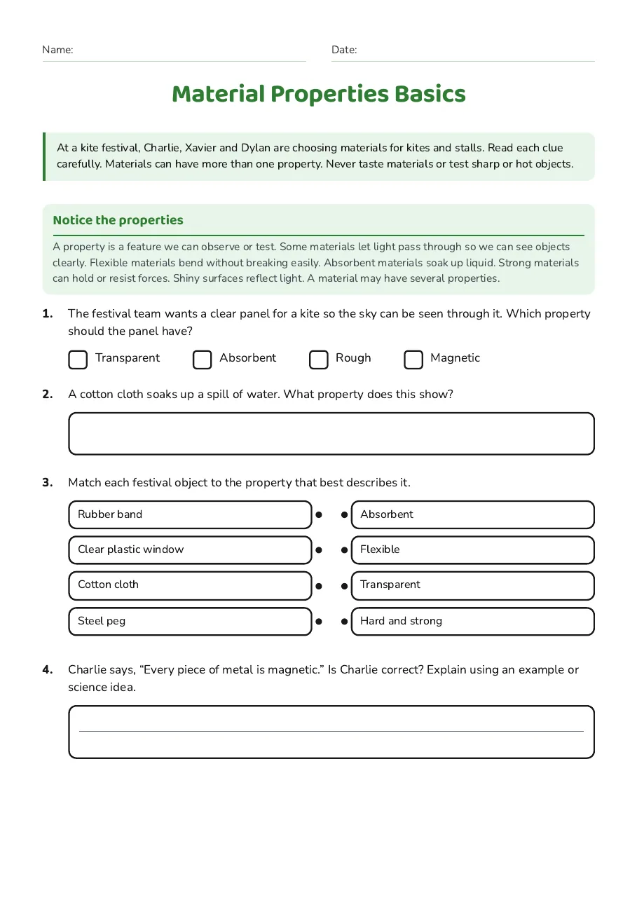 Material Properties Basics, page 1 of 2: Notice the properties
