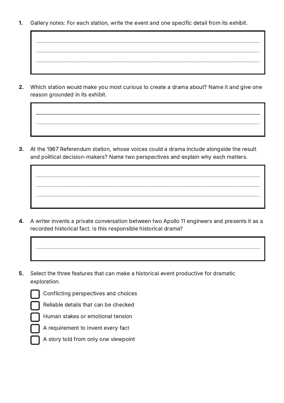Historical Events Gallery Walk, page 2 of 3: 1. Gallery notes: For each station, write the event and one specific detail from its…