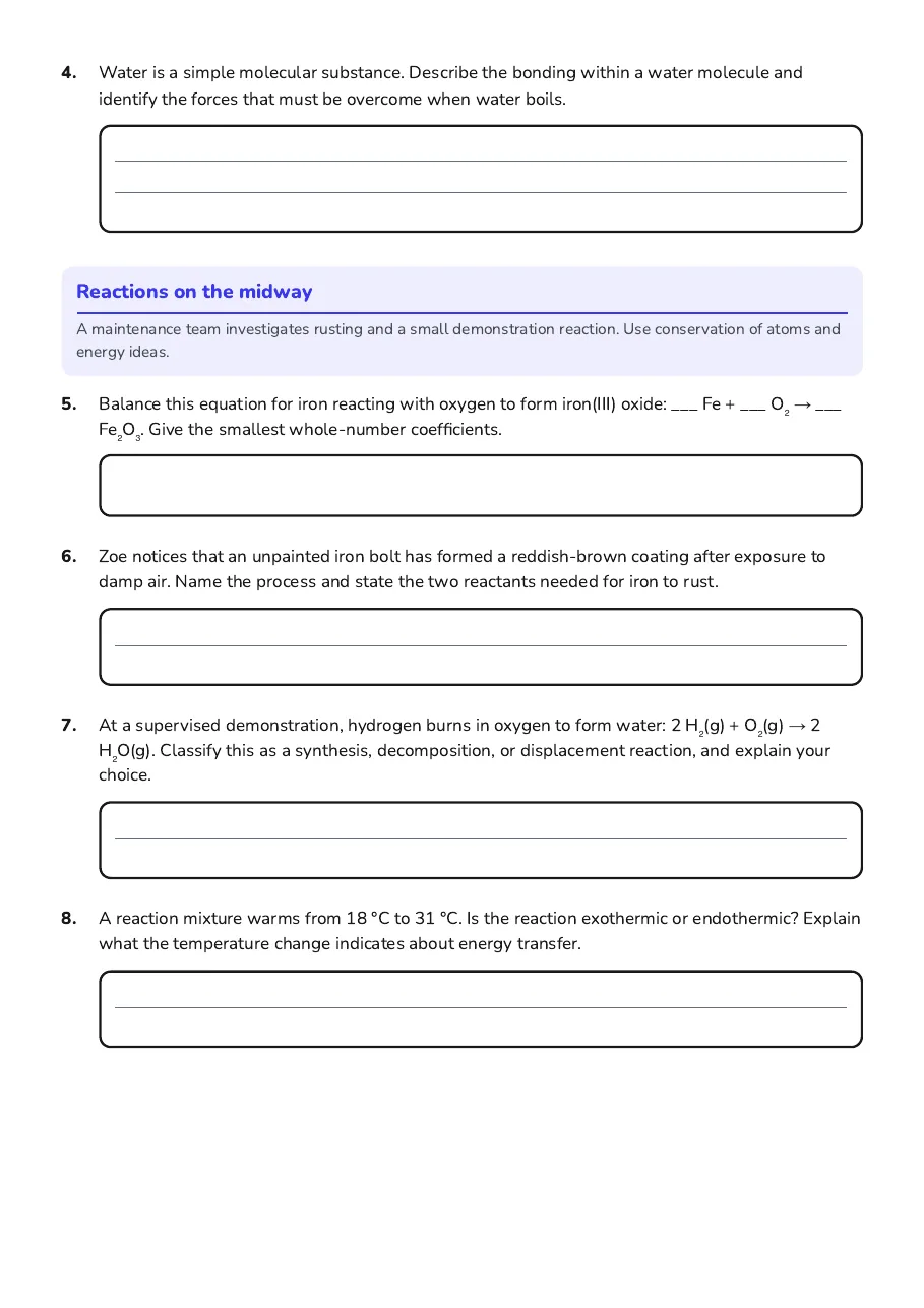Chemical Reactions & Bonding, page 2 of 3: Reactions on the midway