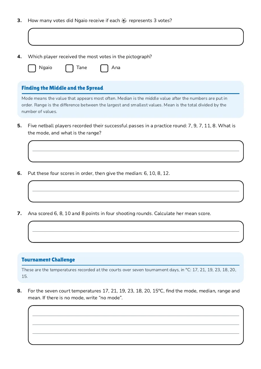 Graphs & Data Insights, page 2 of 3: Finding the Middle and the Spread, Tournament Challenge