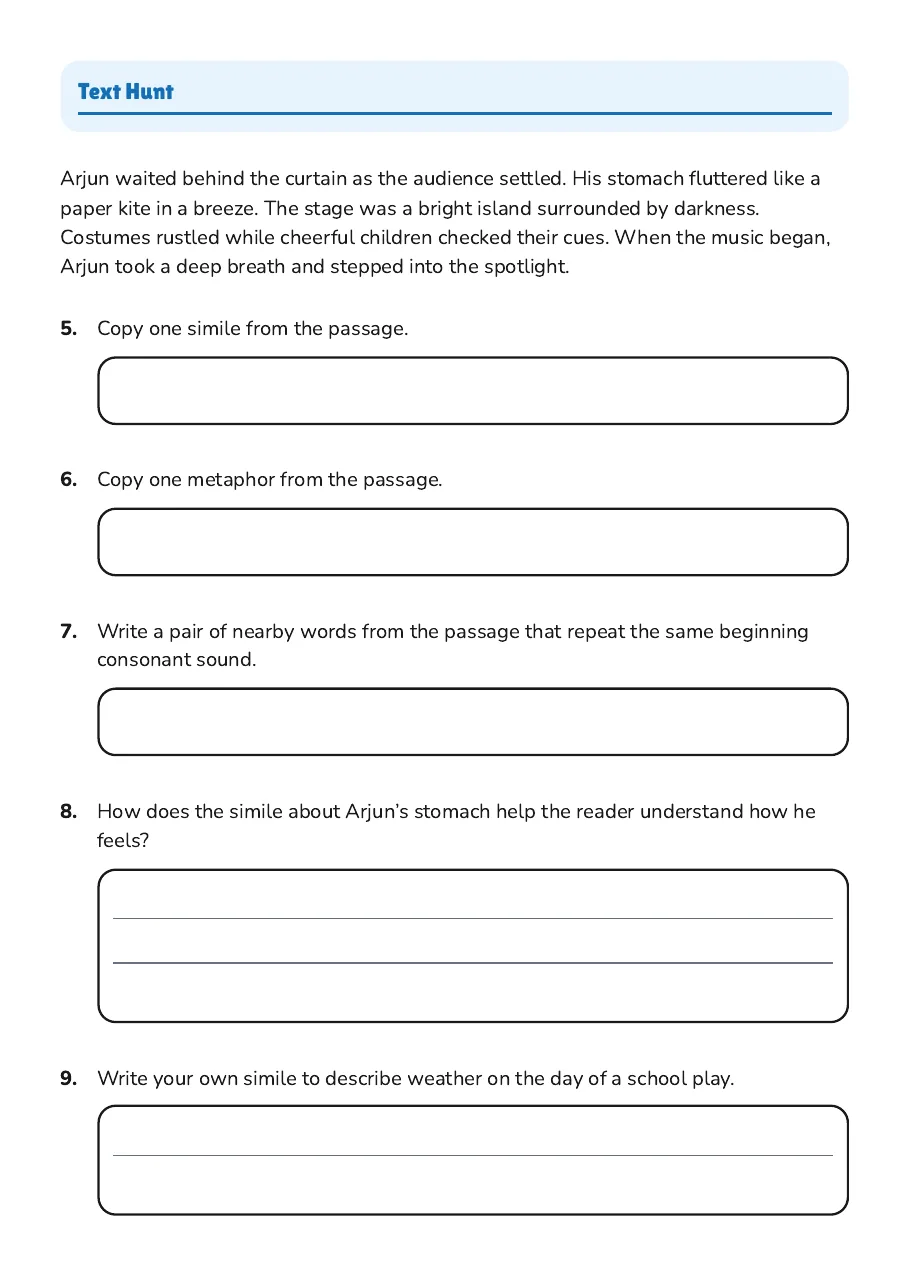 Literary Devices Hunt, page 2 of 3: Text Hunt
