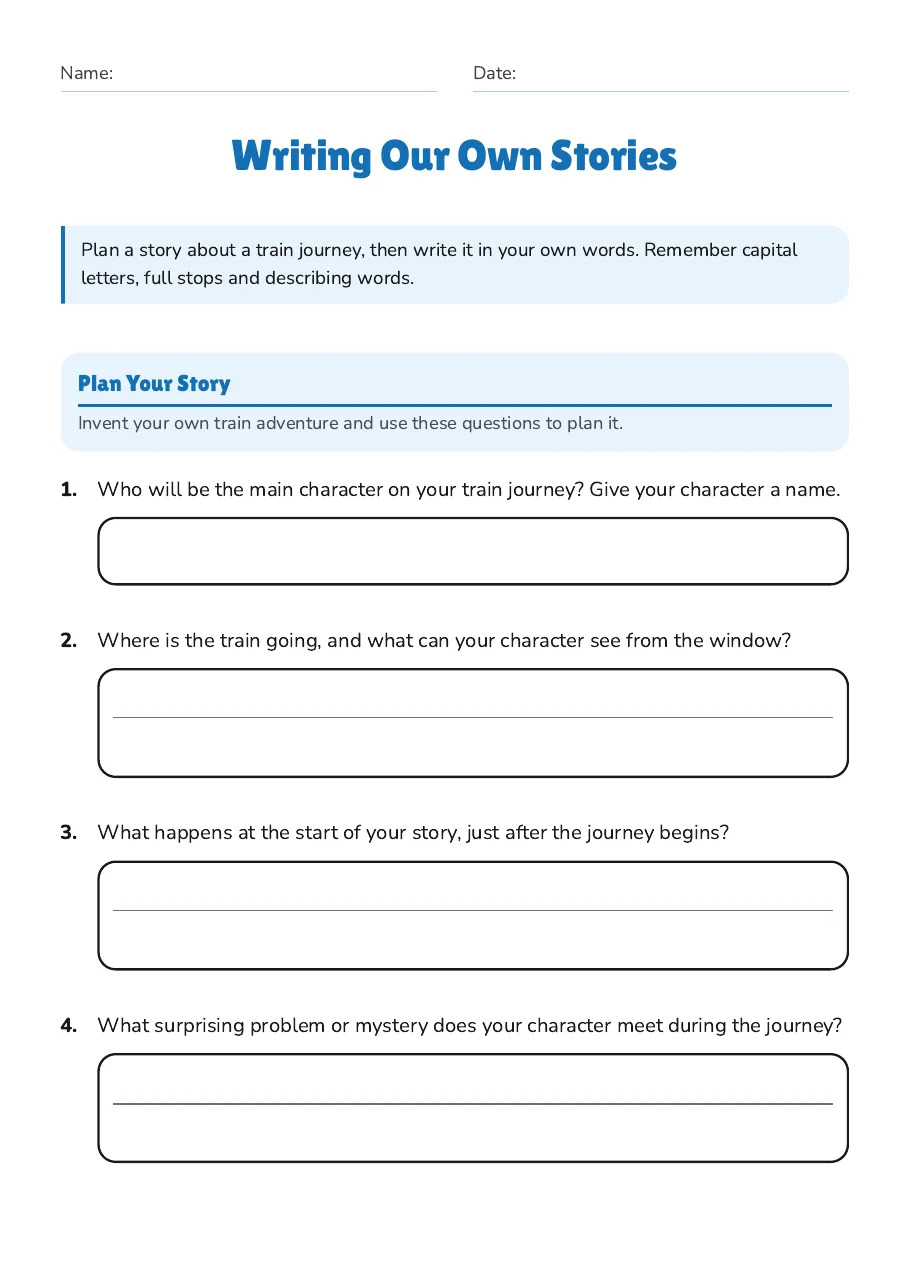 Writing Our Own Stories, page 1 of 3: Plan Your Story