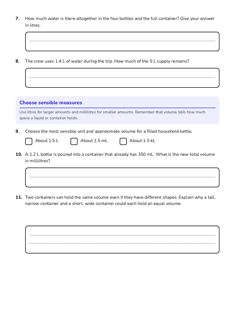 Volume Measurement Exploration, page 2 of 2: Choose sensible measures