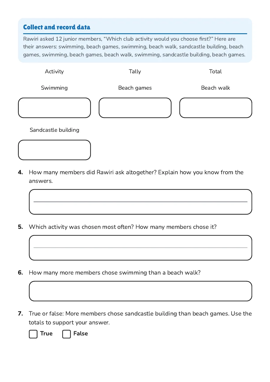 Personal Data Collection Survey, page 2 of 3: Collect and record data
