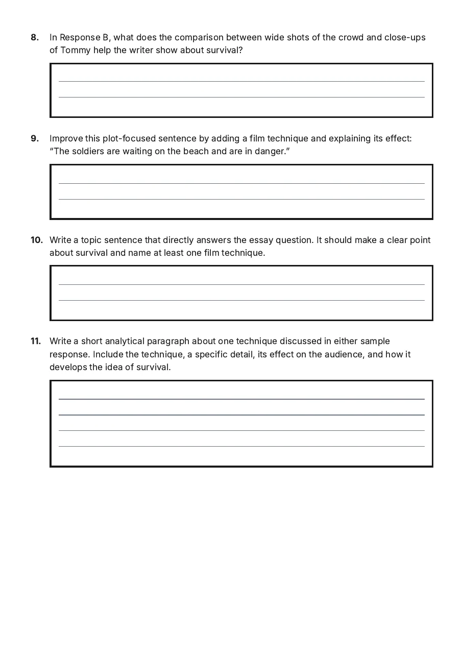Dunkirk Essay Analysis Worksheet, page 3 of 3: Response B