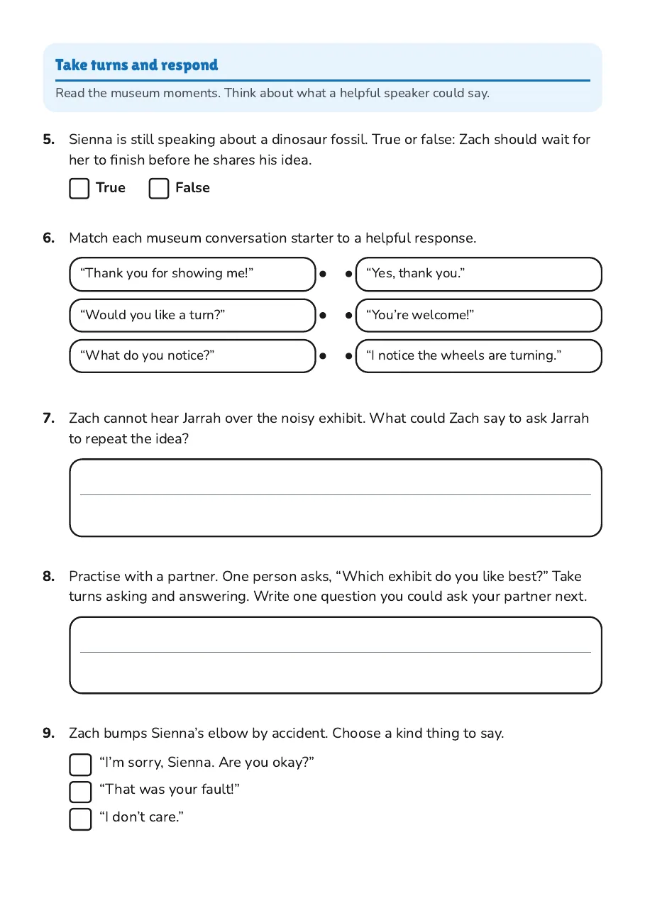 Interactive Communication Skills, page 2 of 3: Take turns and respond