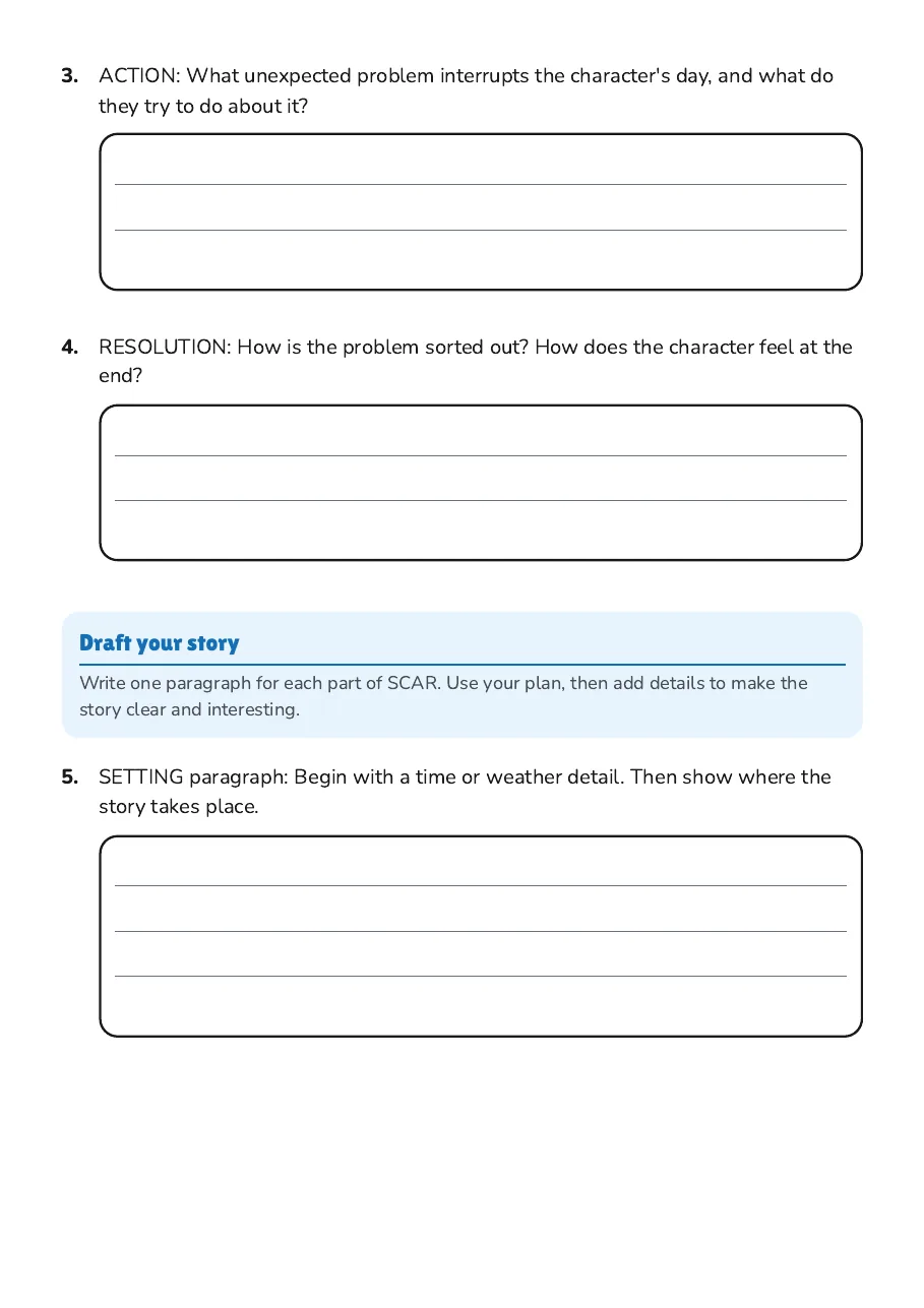 SCAR Narrative Writing Guide, page 2 of 4: Draft your story