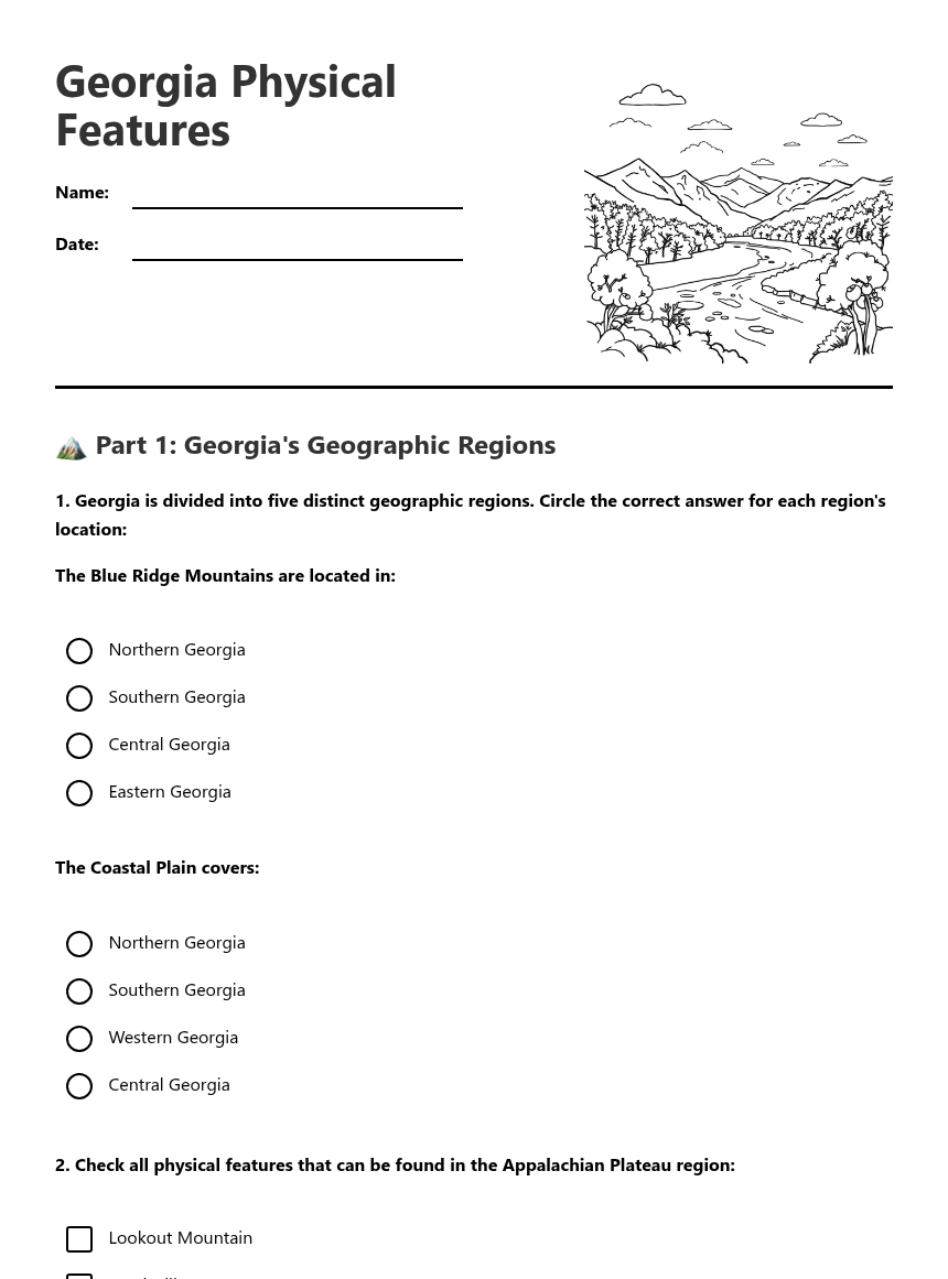 Georgia Physical Features | Kuraplan