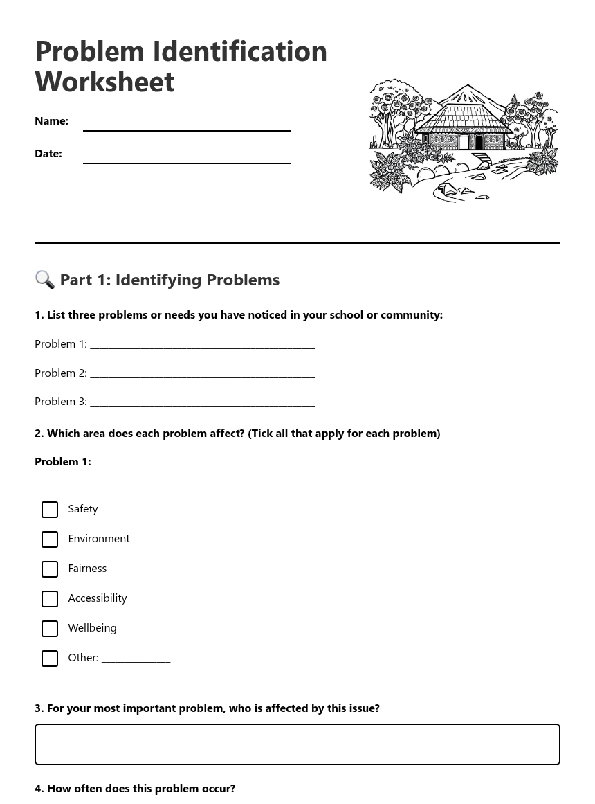 Problem Log Worksheet Problem Identification Worksheet — Free Printable Worksheet for Maths ...