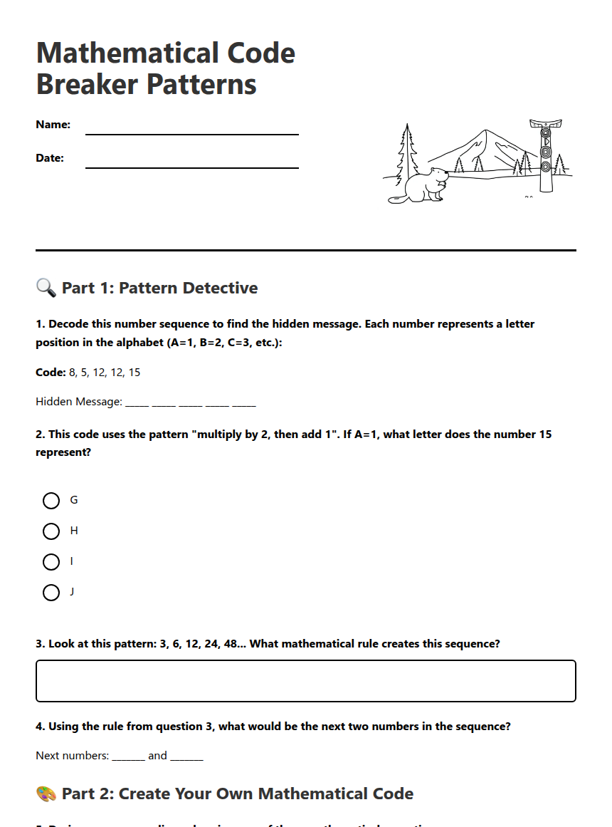 Mathematical Code Breaker Patterns | Kuraplan