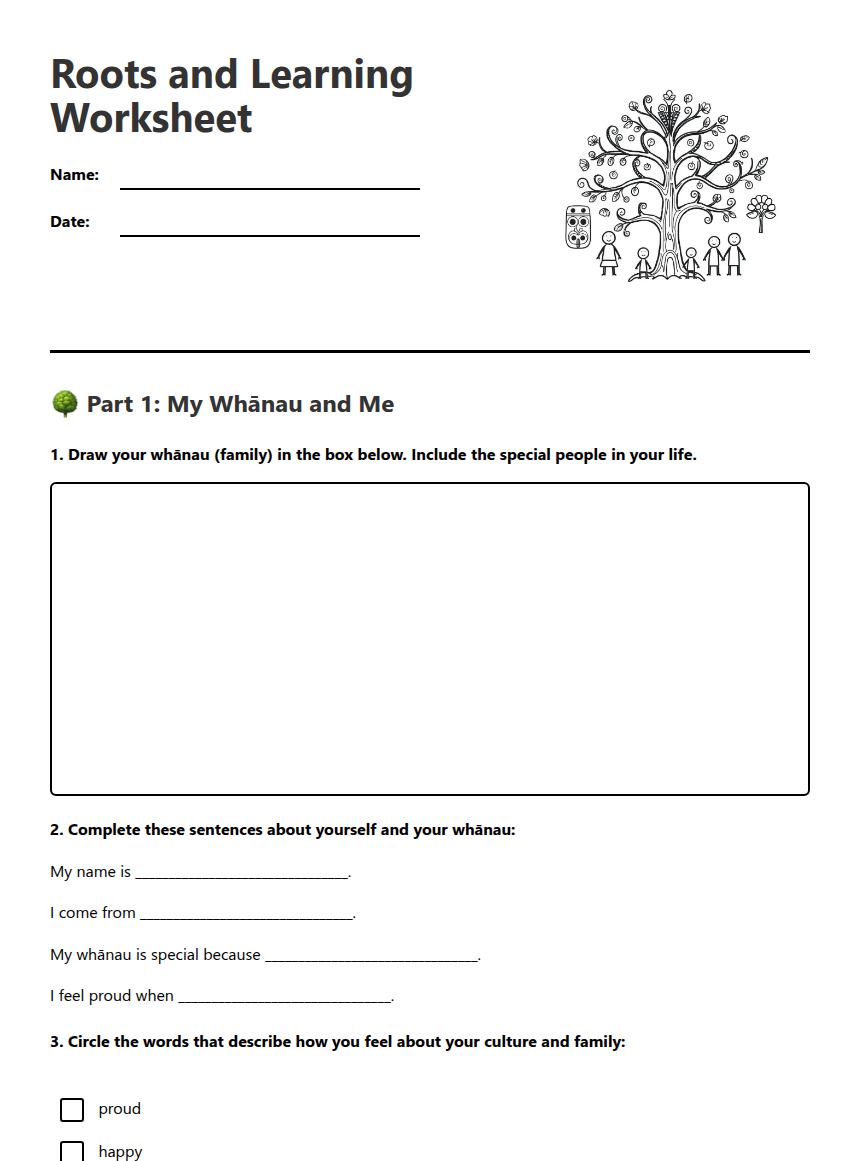 Roots and Learning Worksheet — Free Printable Worksheet for English ...