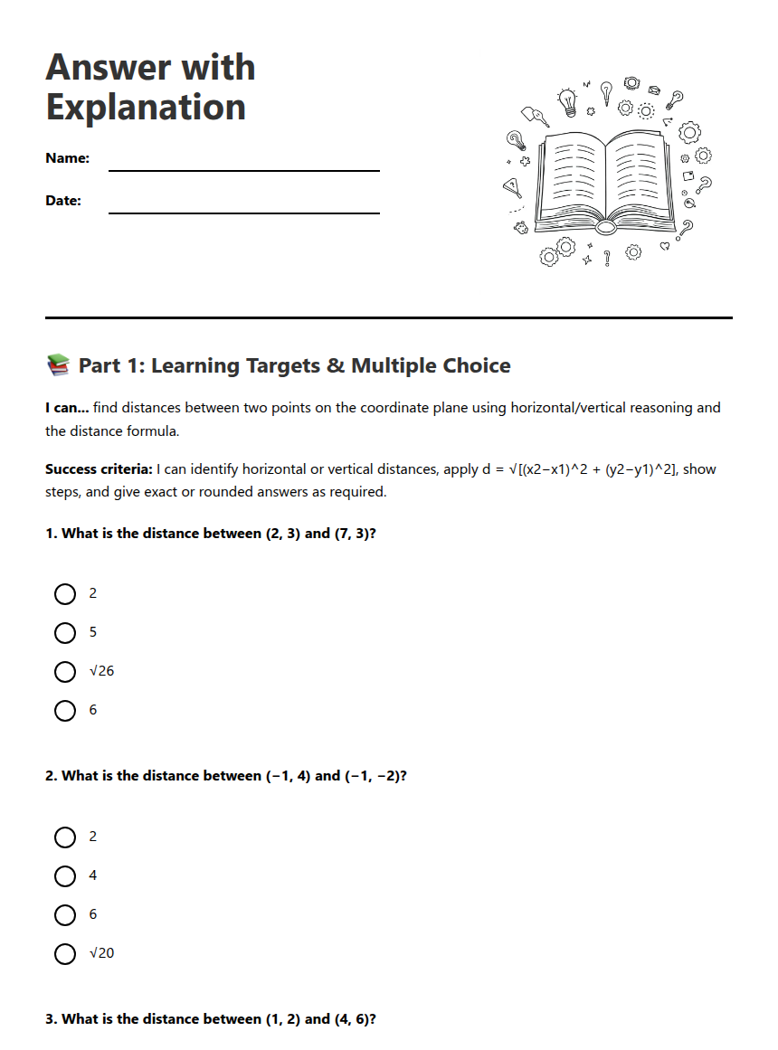 Answer with Explanation — Free Printable Worksheet for Mathematics ...